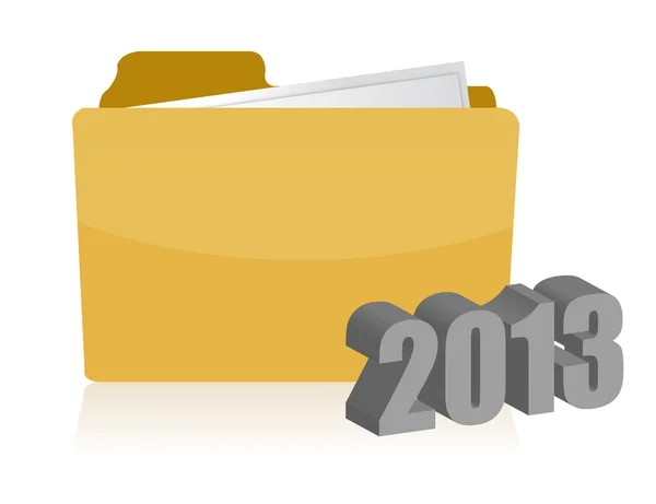 2013 yellow folder illustration design — Stock Photo, Image