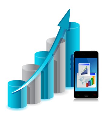 iş grafiği ve cep telefonu