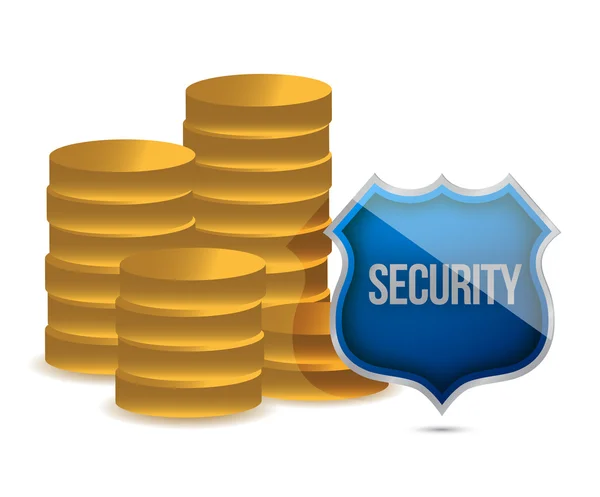 Coins shield security concept illustration — Stock Photo, Image