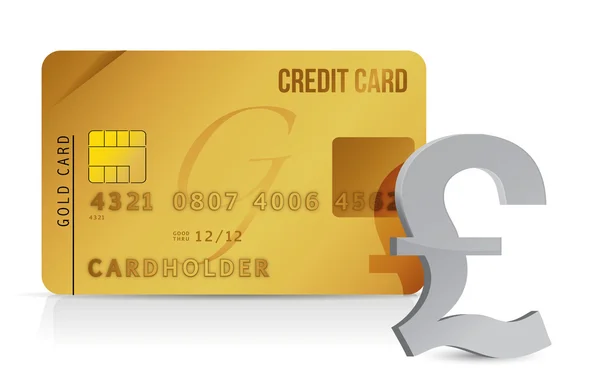 英镑信用卡概念插画设计 — 图库照片