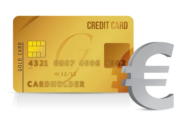 Euro carta di credito concetto illustrazione design — Foto Stock