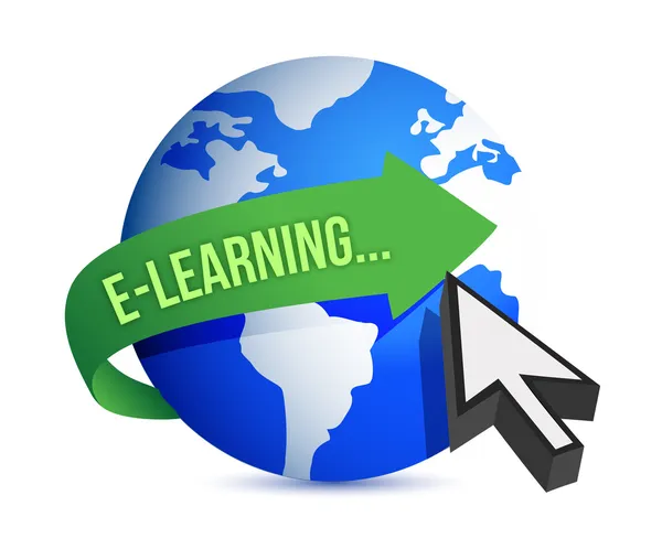 ELearning-Globus-Illustration-design — Stockfoto