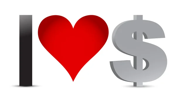 I love dollar currency illustration design — Stock Photo, Image