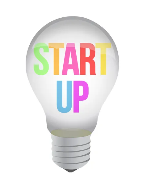 Start up projeto ilustração lâmpada — Fotografia de Stock