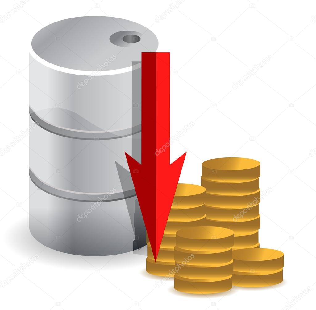 oil prices falling illustration design concept