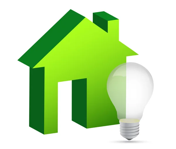 House with a lightbulb illustration design — Stock Photo, Image