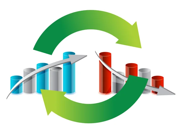 Up and down graph cycle illustration design — Stock Photo, Image