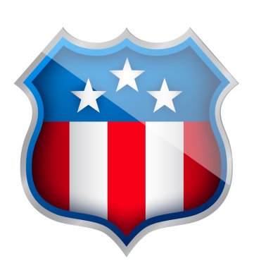 Bizi vatansever güvenlik kalkanı illüstrasyon tasarımı