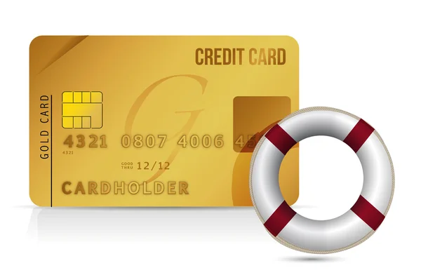 Credit card sos lifesaver illustration — Stock Photo, Image