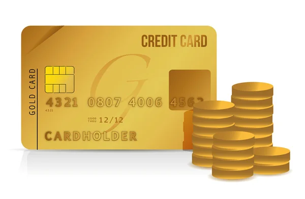 Credit card and coins illustration design — Stock Photo, Image