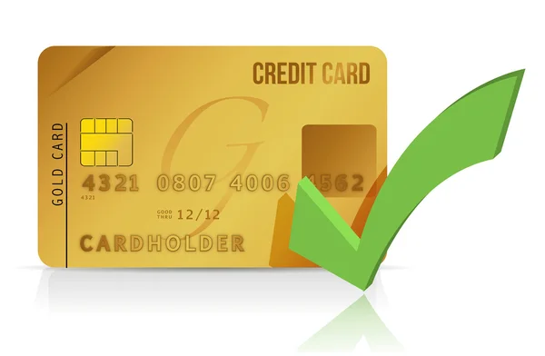 Credit card and check mark — Stock Photo, Image