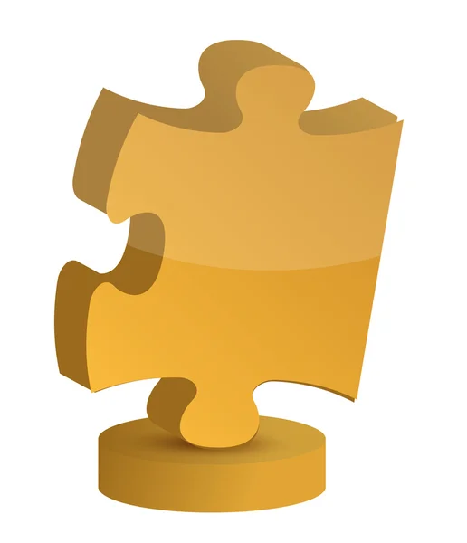 Puzzle piece trophy cup — Stock Photo, Image