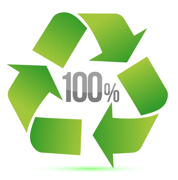 100% recycle illustration symbol — Stock Photo, Image