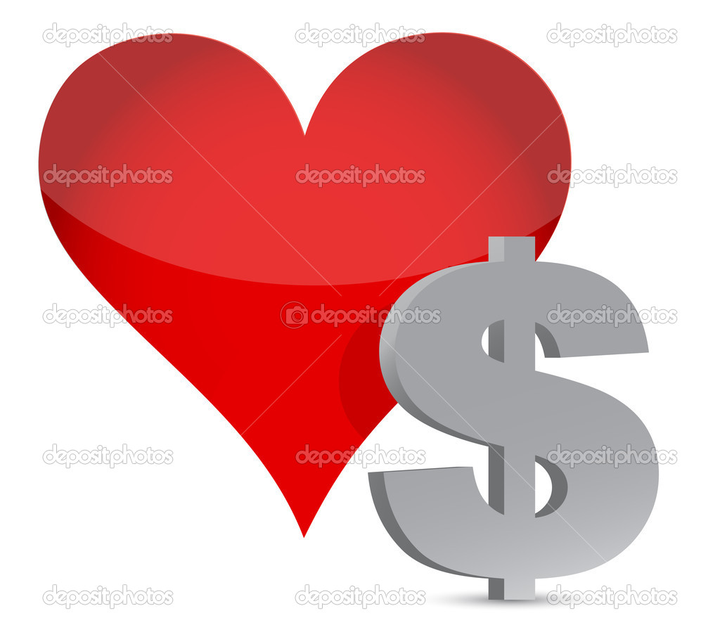 money heart currency illustration
