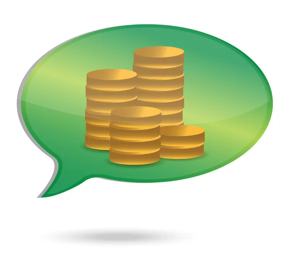 Thinking in money coins illustration — Stock Photo, Image