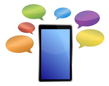 iletileri bir tablet çevresinde