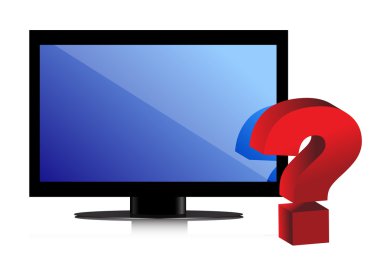 Flat monitör. TV ve soru