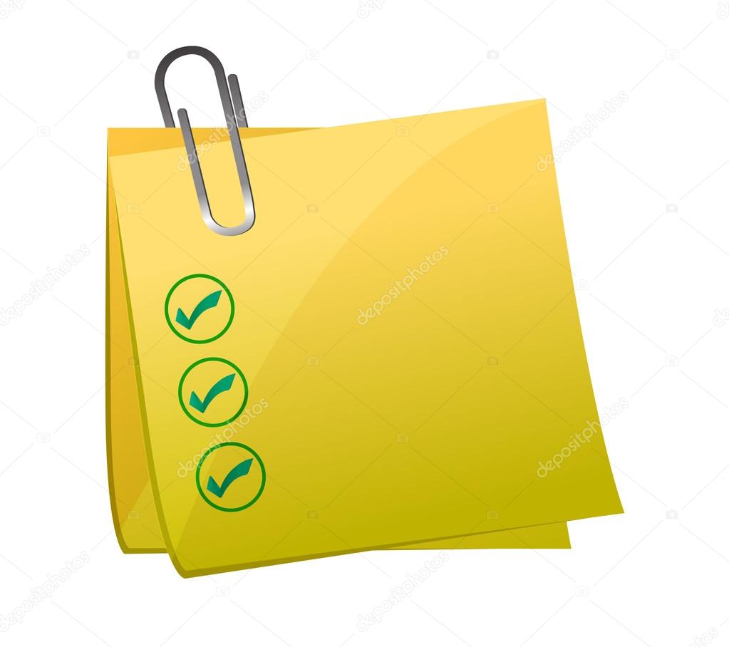 checkmark post it yellow