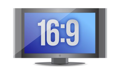 16:9 flat screen monitor clipart