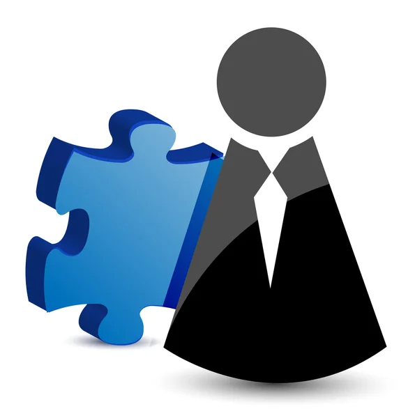 Business icon and puzzle piece — Stock Photo, Image