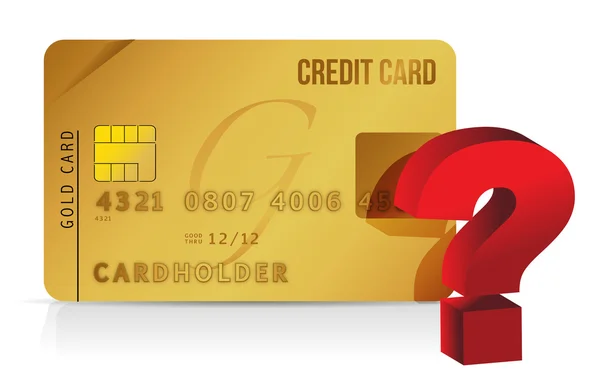 Credit card en vraagteken — Stockfoto