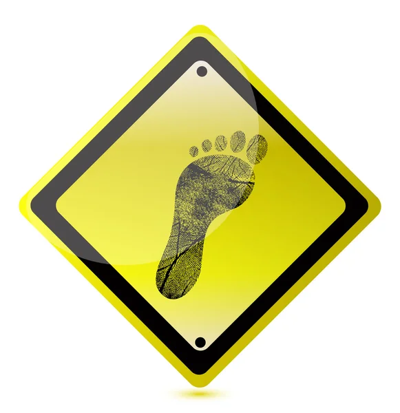 Yellow footprint sign — Stock Photo, Image