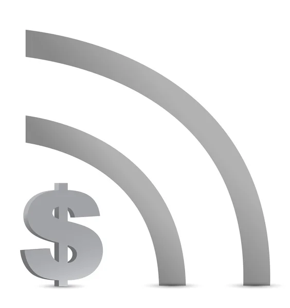 Dollar wifi connection sign — Stock Photo, Image