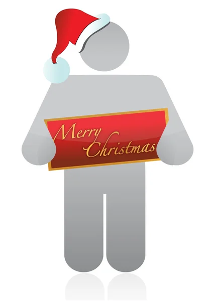 Christmas icon holding a banner — Stock Photo, Image