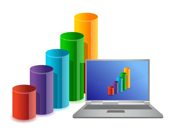 Gráficos y portátil — Foto de Stock
