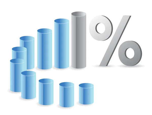 Gráfico e símbolo percentual — Fotografia de Stock