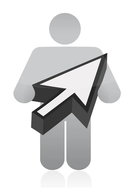 Icon holding a cursor — Stock Photo, Image