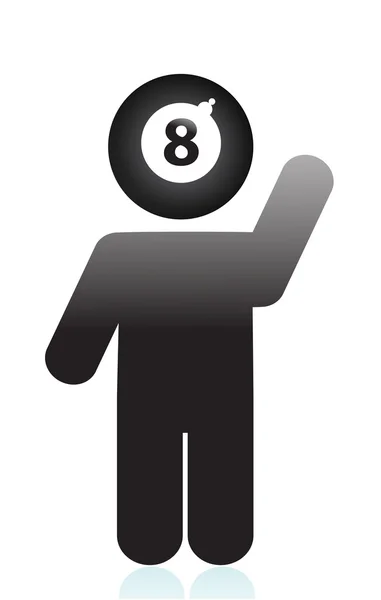 Eight ball head icon — Stock Photo, Image