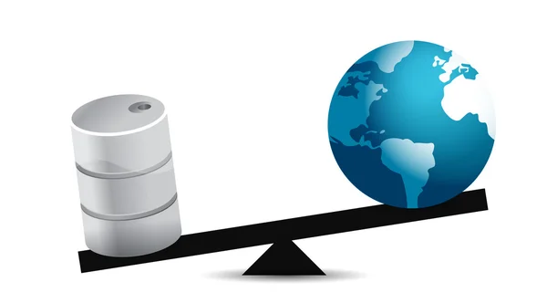 Equilibrio di petrolio e globo — Foto Stock