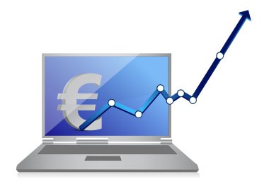 Euro para birimi grafik ve dizüstü