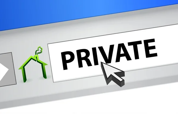 Navegador de Internet con la palabra privado —  Fotos de Stock