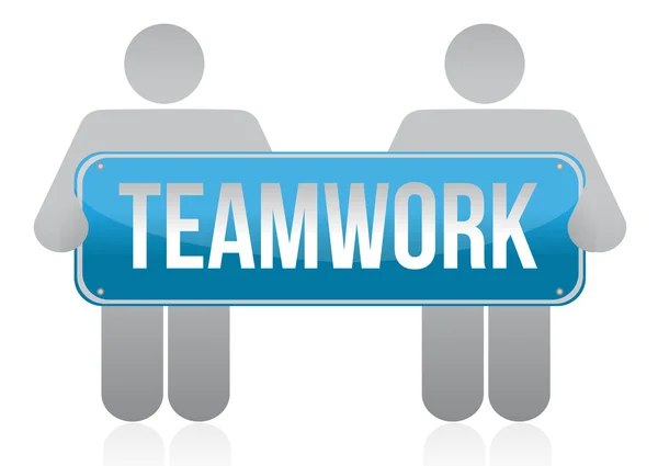 Teamwork-Zeichen und — Stockfoto