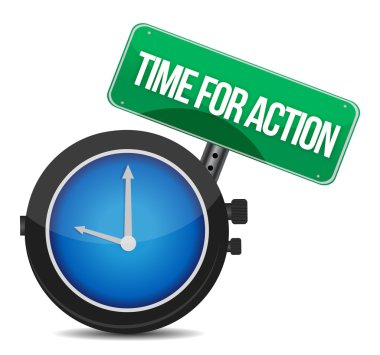 time for action concept clipart