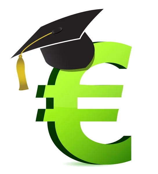 Custo da educação em euros — Fotografia de Stock