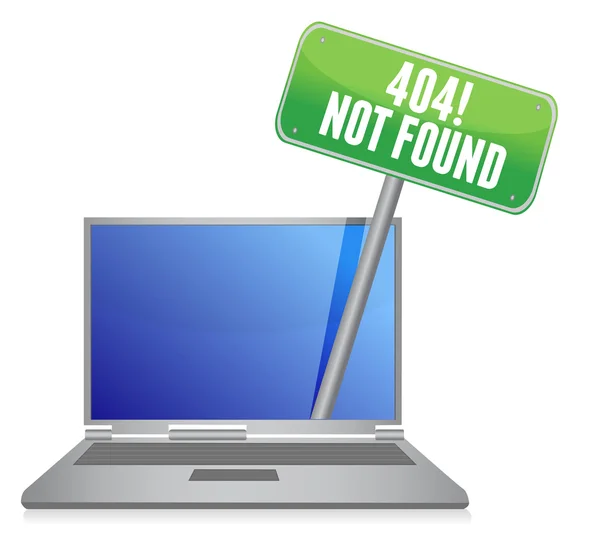 Laptop with a 404 error message — Stock Photo, Image