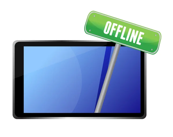 Tablet com mensagem offline — Fotografia de Stock