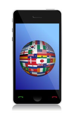 telefon ve bayrak Küre