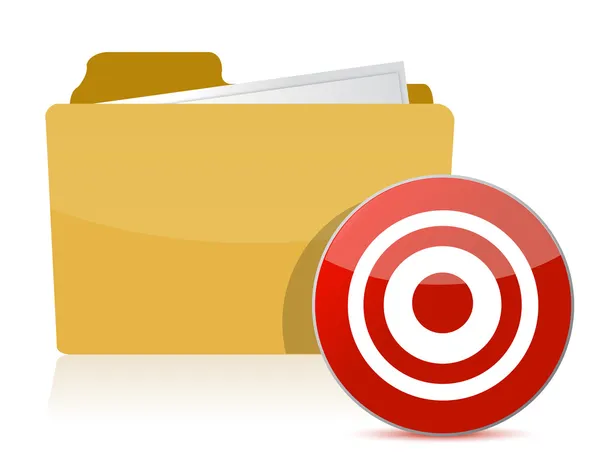 Folder and target sign — Stock Photo, Image