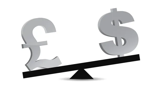 Pound and dollar balance — Stock Photo, Image