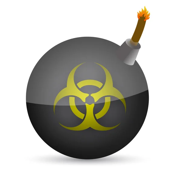 Bombe mit Biohazard-Symbol vorne — Stockfoto