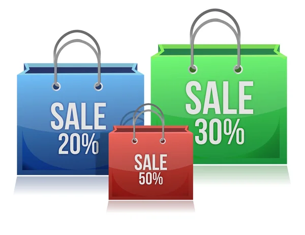 Shopping bags with discounts — Stock Photo, Image