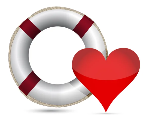 Lifesaver and heart — Stock Photo, Image