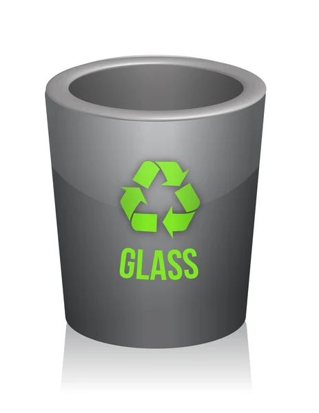 玻璃回收垃圾桶 — 图库照片