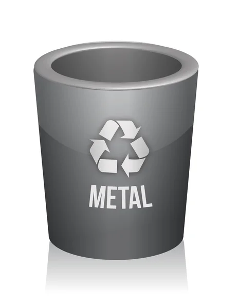 Metal recycle trashcan — Stock Photo, Image