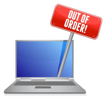 out of order laptop service clipart