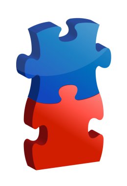 working together puzzle concept clipart